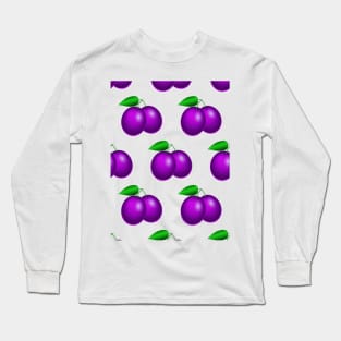 Plums fruit pattern Long Sleeve T-Shirt